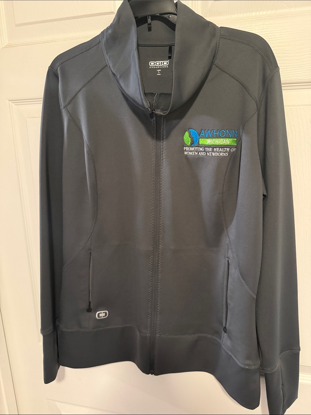 OGIO Charcoal Full-Zip Performance Jacket with AWHONN Embroidery